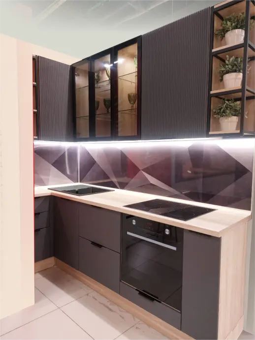 Кухонный гарнитур «Кухонный гарнитур «Вельвет графит 1000*2250 мм»»