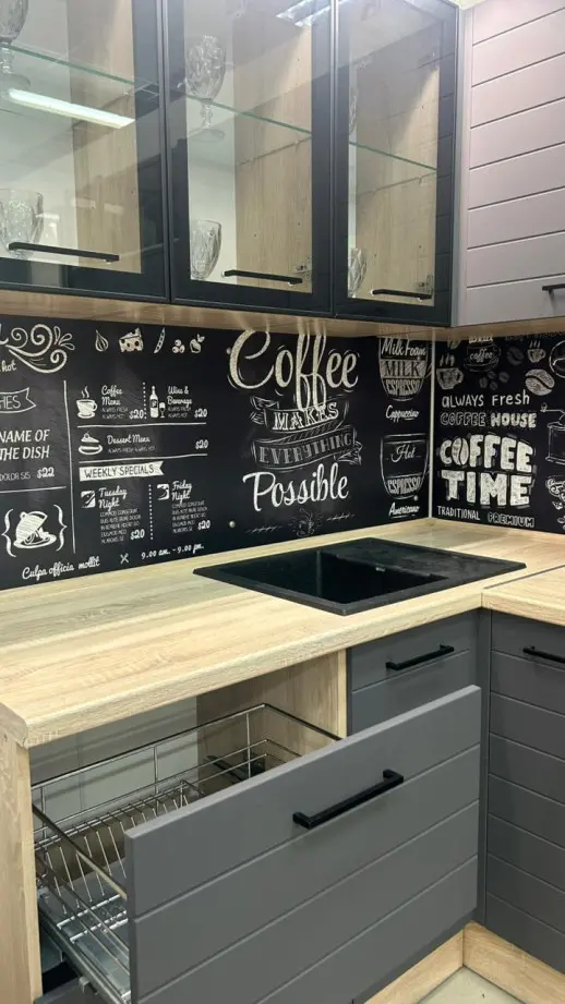 Кухонный гарнитур «Кухонный гарнитур «Модерн-Графит 1550*2450 мм»»