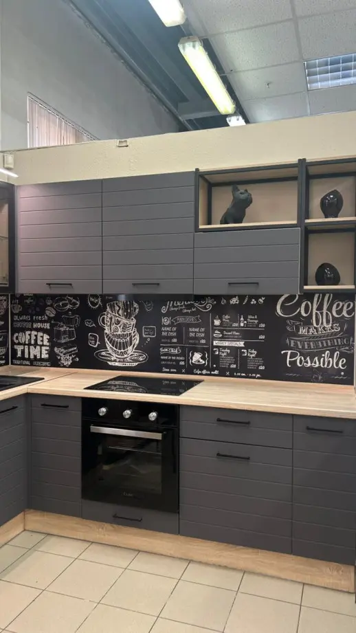 Кухонный гарнитур «Кухонный гарнитур «Модерн-Графит 1550*2450 мм»»