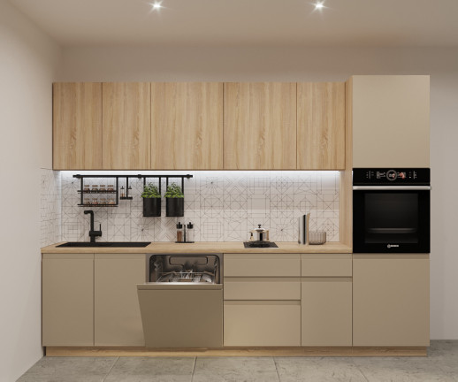 Кухонный гарнитур «Кухонный гарнитур «Дуб сонома Пикрит Лайн - 14 (3000 мм)»»