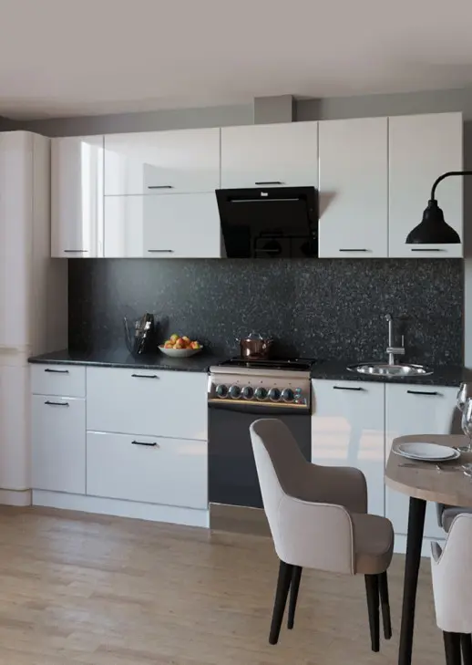 Кухонный гарнитур «Кухонный гарнитур «Белый глянец 2600 мм_прямая 6»»