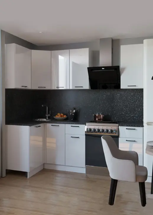 Кухонный гарнитур «Кухонный гарнитур «Белый глянец 1200*1800 мм_угловая 2»»