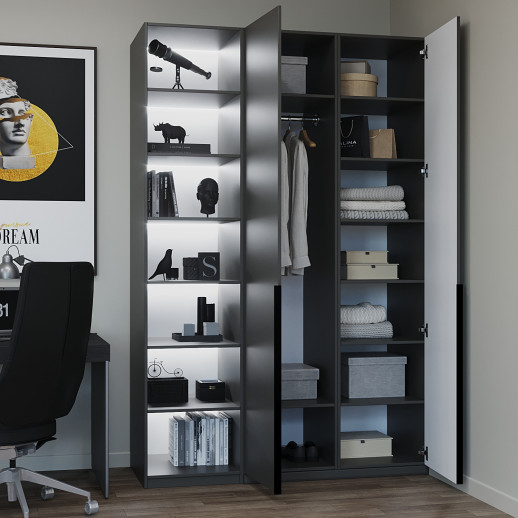 Кухонный гарнитур «Кухонный гарнитур «Шкаф 1500 Графит шагрень Турин»»