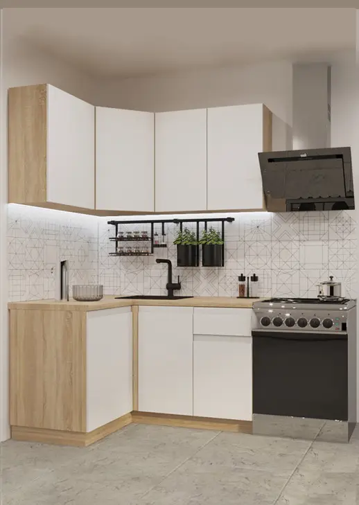 Кухонный гарнитур «Кухонный гарнитур «Акция Лайн 1200*1400 мм_ угловая 2»»