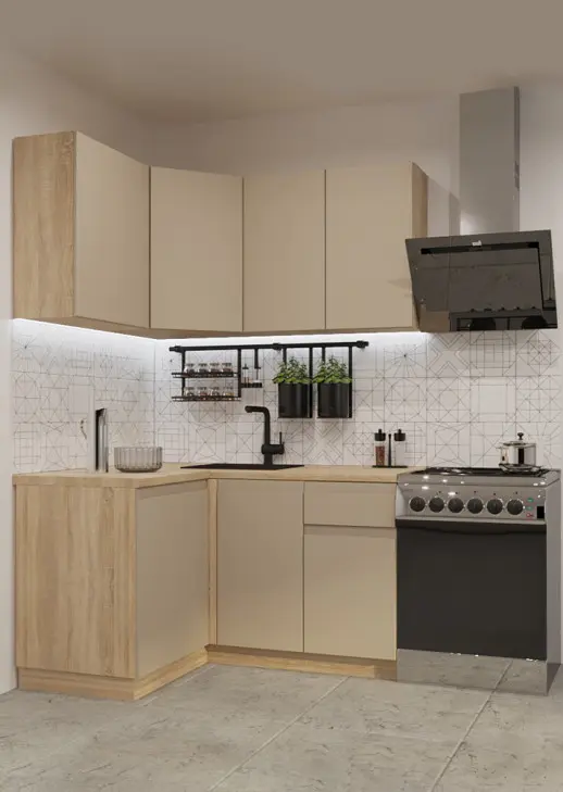 Кухонный гарнитур «Кухонный гарнитур «Акция Лайн 1200*1400 мм_ угловая 2»»