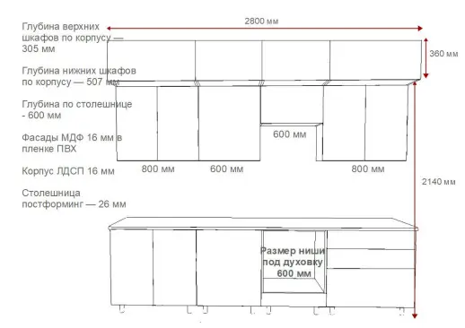 Кухонный гарнитур «Кухонный гарнитур «Аликанте арт.23 - 2800»»