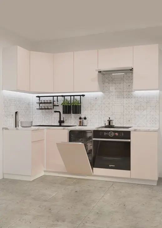 Кухонный гарнитур «Кухонный гарнитур «Акция Лайн 1000*2450 мм_ угловая 1»»