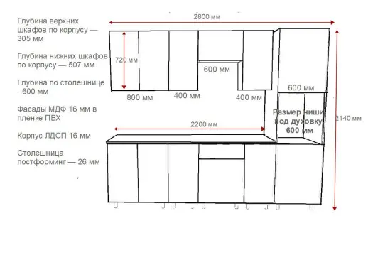 Кухонный гарнитур «Кухонный гарнитур «Аликанте арт.22 - 2800»»