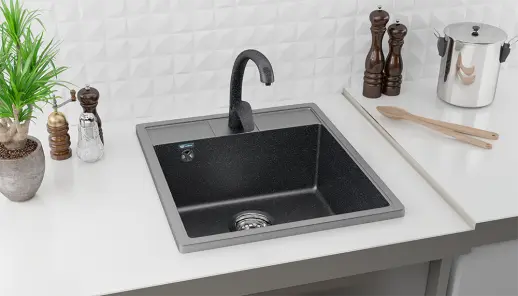 Кухонная мойка ULGRAN U-406 односекционная с отверстием под смеситель