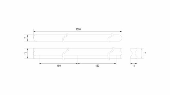 RS065BL.4/960 матовый черный (1000 мм/ 960 мм)