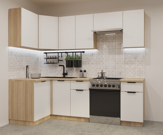 Кухонный гарнитур «Кухонный гарнитур «Фаска Тальк - 10 (1200х2400 мм)»»