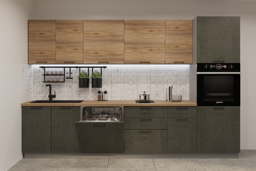 Кухонный гарнитур «Кухонный гарнитур «Лофт - 34 (3000 мм)»»