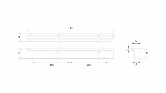 RS064SC.4/960 сатиновый хром (1000 мм/ 960 мм)