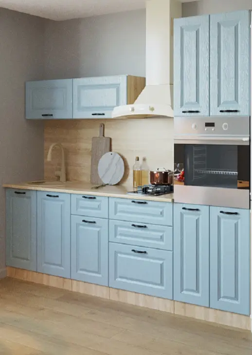 Кухонный гарнитур «Кухонный гарнитур «Роялвуд Голубой Вегас 2400 мм_прямая 3»»