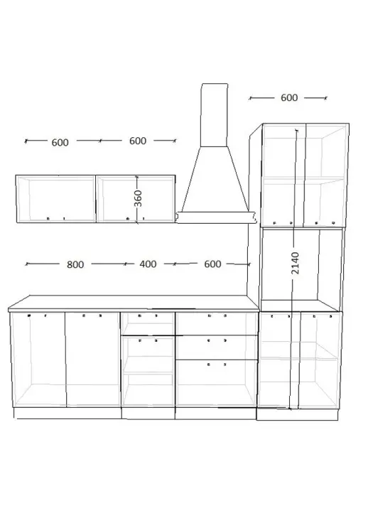 Кухонный гарнитур «Кухонный гарнитур «Роялвуд Голубой Вегас 2400 мм_прямая 3»»