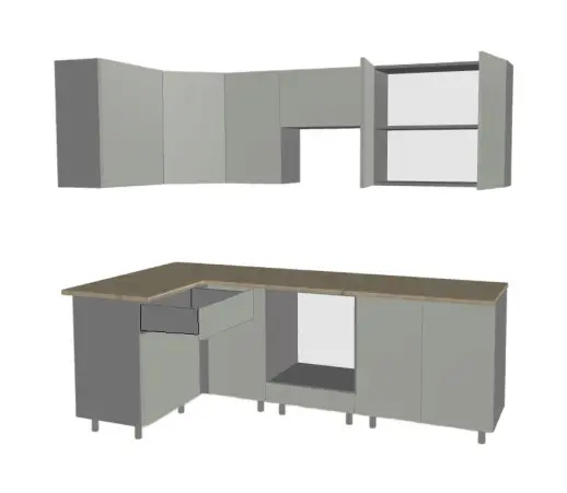 Кухонный гарнитур «Кухонный гарнитур «Аликанте арт.9 - 1200х2400»»