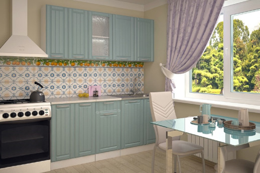 Кухонный гарнитур «Кухонный гарнитур «РоялВуд Голубой Прованс - 10 (1800 мм)»»