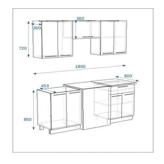 РоялВуд Голубой Прованс - 1 (1800 мм)