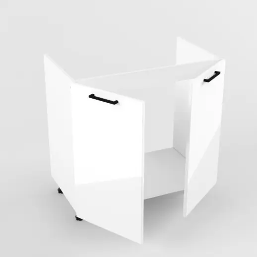 Шкаф нижний 800 мойка Белый глянец