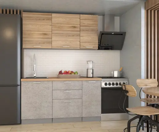 Рустик соломенный Бетон светлый 1600