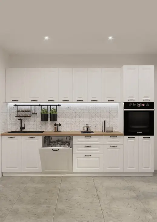 Кухонный гарнитур «Кухонный гарнитур «Вегас белый 3000 мм_прямая 2»»