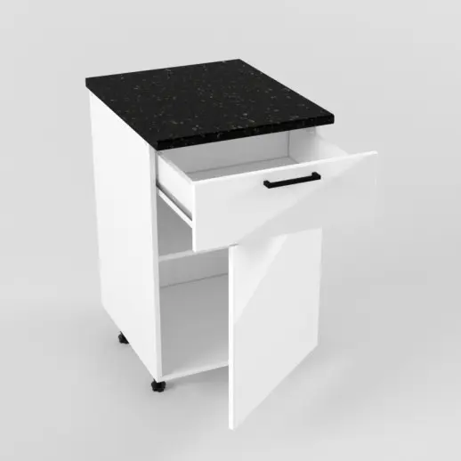 Шкаф нижний 500 1 ящик 1 дверь Белый глянец