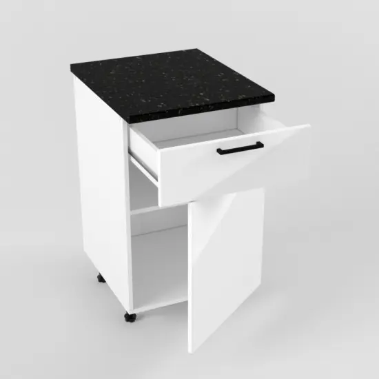 Шкаф нижний 500 1 ящик 1 дверь Белый глянец