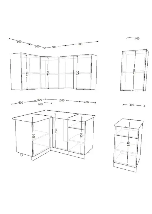 Кухонный гарнитур «Кухонный гарнитур «Лофт 1200*1800 мм_угловая 2»»